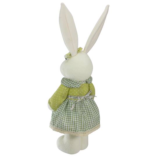 20" White & Green Standing Girl Rabbit Easter Figure